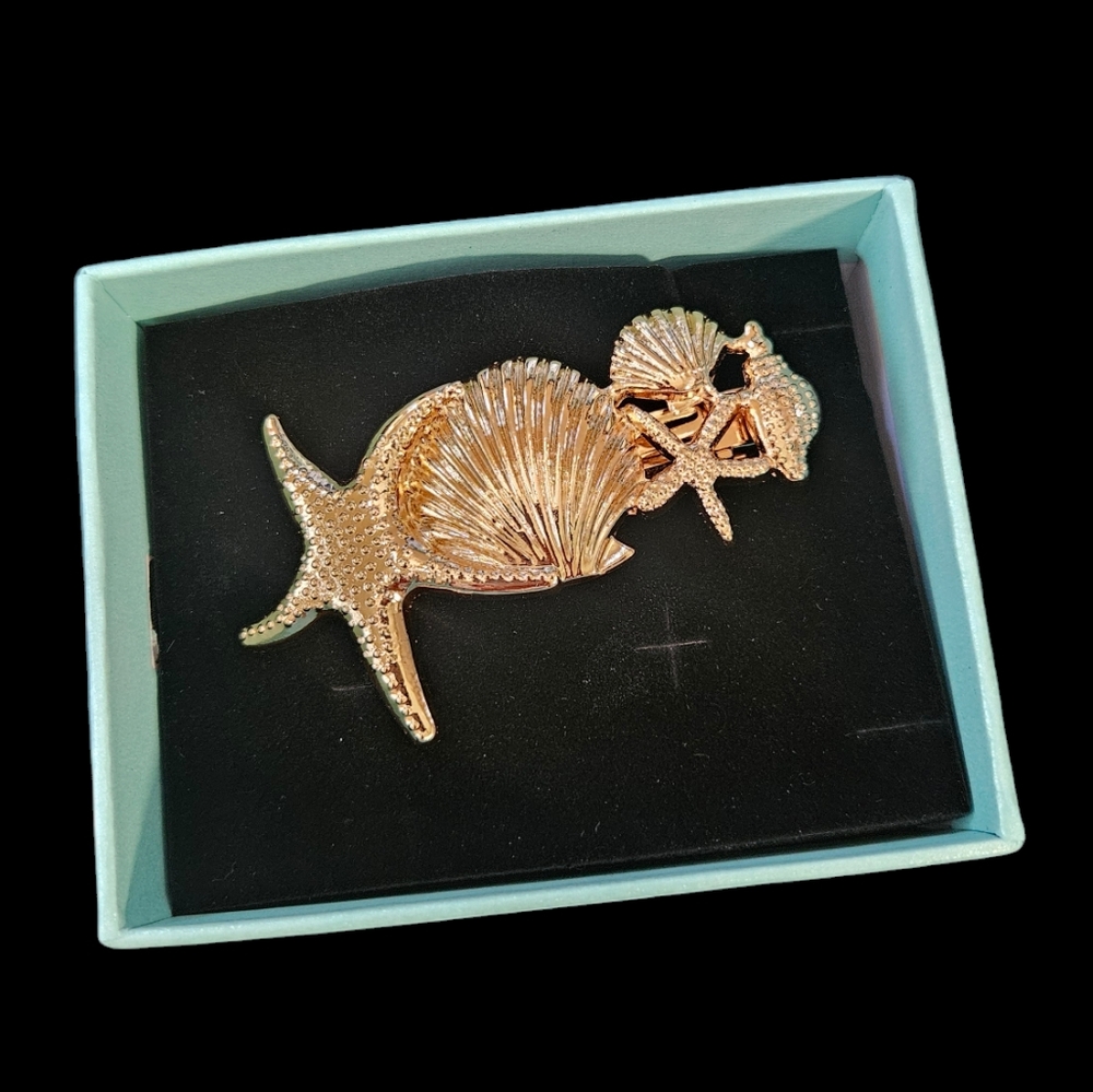Starfish and Shell Barrette - Picture 2 of 4